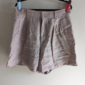 Madewell Linen Pleated Lilac Shorts